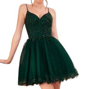 Ladivine CD0213 Homecoming Dress Emerald Size XL